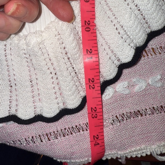 NWT Zara Women’s Contrast Ruffle Top in white with black trim, sz M - Picture 15 of 16